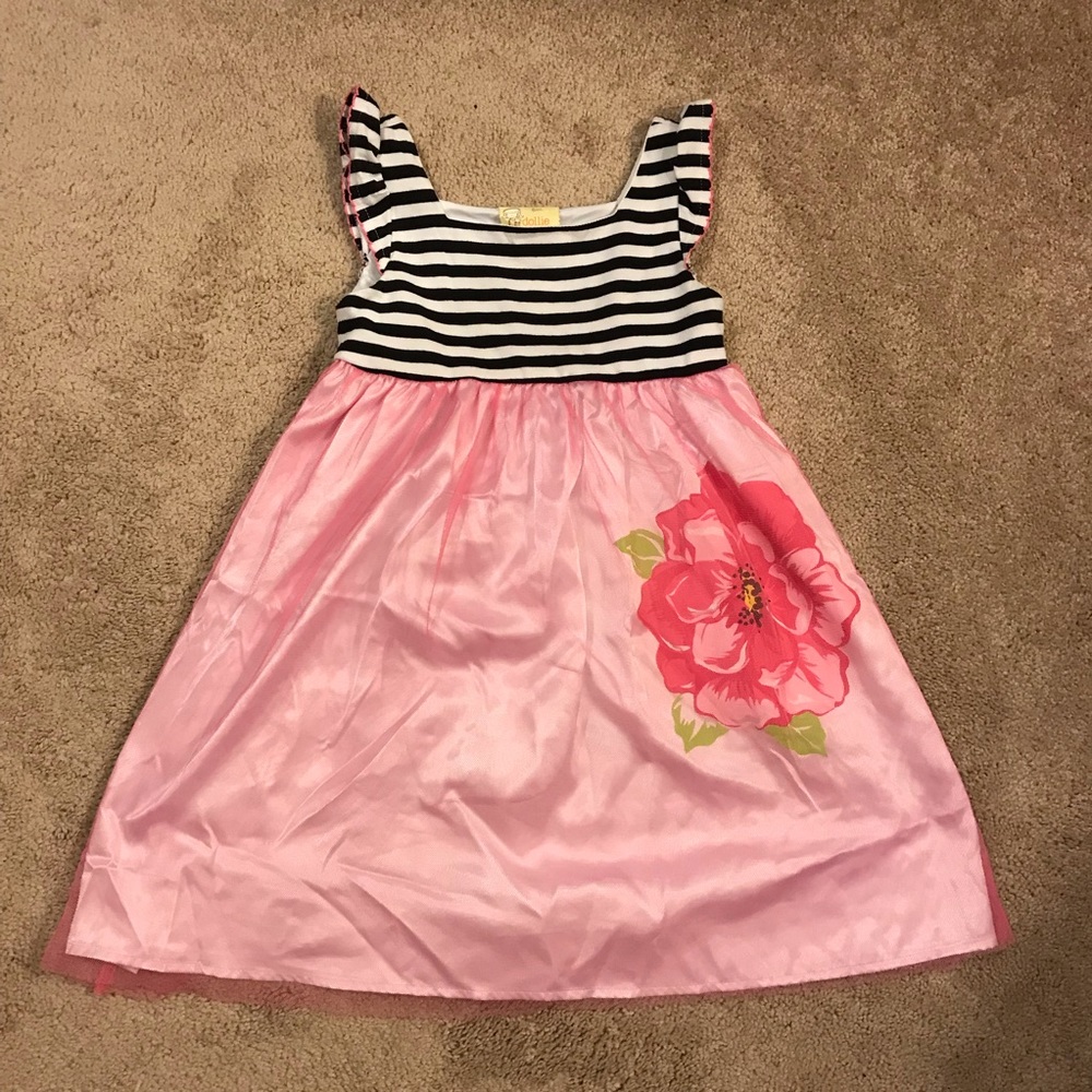 Little Girls Sleeveless Dress with Rose